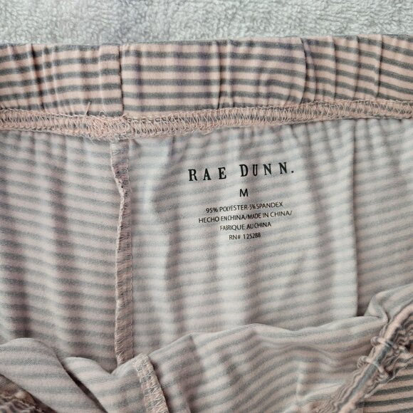 Rae Dunn Women’s Pajama Set Do Not Disturb Pink Top & Striped Shorts Sleepwear - Picture 7 of 9